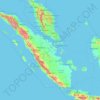 スマトラ島の地形図、標高、地勢