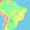 ブラジルの地形図、標高、地勢