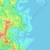 金沢区の地形図、標高、地勢