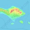 バリ島の地形図、標高、地勢