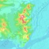 アムールスクの地形図、標高、地勢