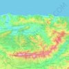 ティジ・ウズー県の地形図、標高、地勢