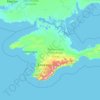 クリミア半島の地形図、標高、地勢