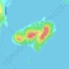 大芝島の地形図、標高、地勢
