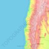 Valparaísoの地形図、標高、地勢