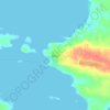 ディクソンの地形図、標高、地勢