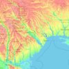 オデーサ州の地形図、標高、地勢