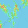 奈留島の地形図、標高、地勢