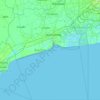 サムットサーコーン県の地形図、標高、地勢