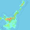 石垣島の地形図、標高、地勢