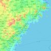 日照市の地形図、標高、地勢