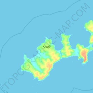 勇留島の地形図、標高、地勢
