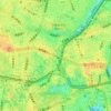 四谷の地形図、標高、地勢