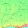スリン県の地形図、標高、地勢