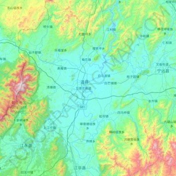 道県の地形図、標高、地勢