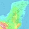 ユカタン半島の地形図、標高、地勢