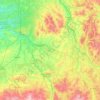 シェール県の地形図、標高、地勢