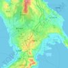 沖縄市の地形図、標高、地勢