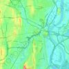 Hartfordの地形図、標高、地勢