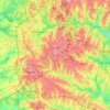Caryの地形図、標高、地勢