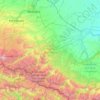 Кабардино-Балкарияの地形図、標高、地勢