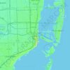 マイアミの地形図、標高、地勢
