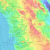 San Diego Countyの地形図、標高、地勢