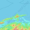 松江市の地形図、標高、地勢