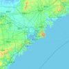 青島市の地形図、標高、地勢