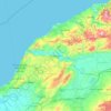 モスタガネム県の地形図、標高、地勢