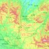 博山区の地形図、標高、地勢