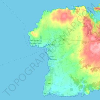 Ciudadelaの地形図、標高、地勢