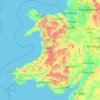 ウェールズの地形図、標高、地勢