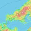 山口県の地形図、標高、地勢