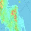 ナコーンシータンマラート県の地形図、標高、地勢