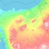北シナイ県の地形図、標高、地勢