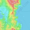 熱海市の地形図、標高、地勢