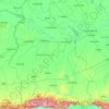 シーサケート県の地形図、標高、地勢