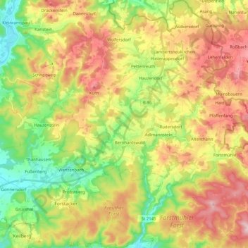 93170の地形図、標高、地勢
