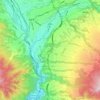 昭和村の地形図、標高、地勢