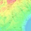 ジョージア州の地形図、標高、地勢