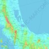 ソンクラー県の地形図、標高、地勢