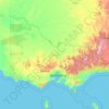 ビクトリアの地形図、標高、地勢