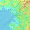 仁川広域市の地形図、標高、地勢