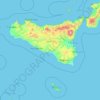 シチリアの地形図、標高、地勢