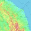 マルケ州の地形図、標高、地勢