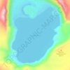 緑湖カルデラの地形図、標高、地勢