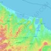 北見市の地形図、標高、地勢