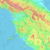 トスカーナ州の地形図、標高、地勢
