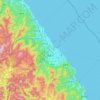 江陵市の地形図、標高、地勢